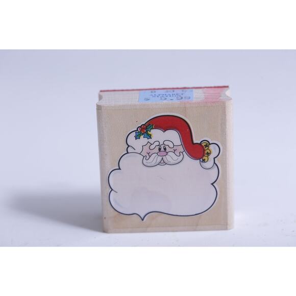 Santa Claus Face with Big Beard, Message Stamp, Winter, Christmas - Picture 1 of 3